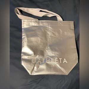 Athleta Small Silver Tote Bag